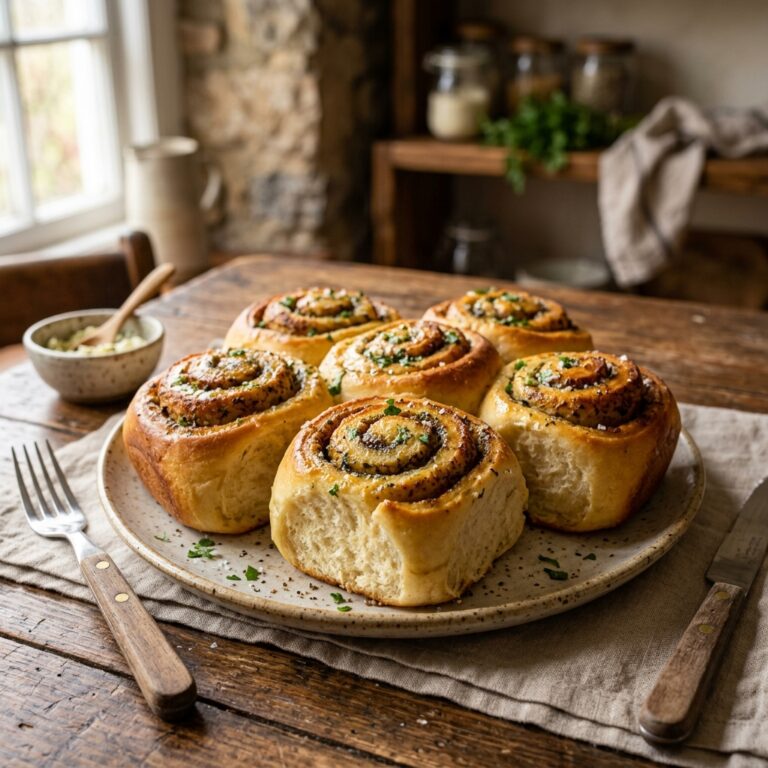 Garlic Swirl Rolls Freshly Baked.