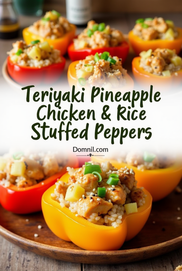 Teriyaki Pineapple Chicken & Rice Stuffed Peppers